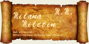 Milana Miletin vizit kartica